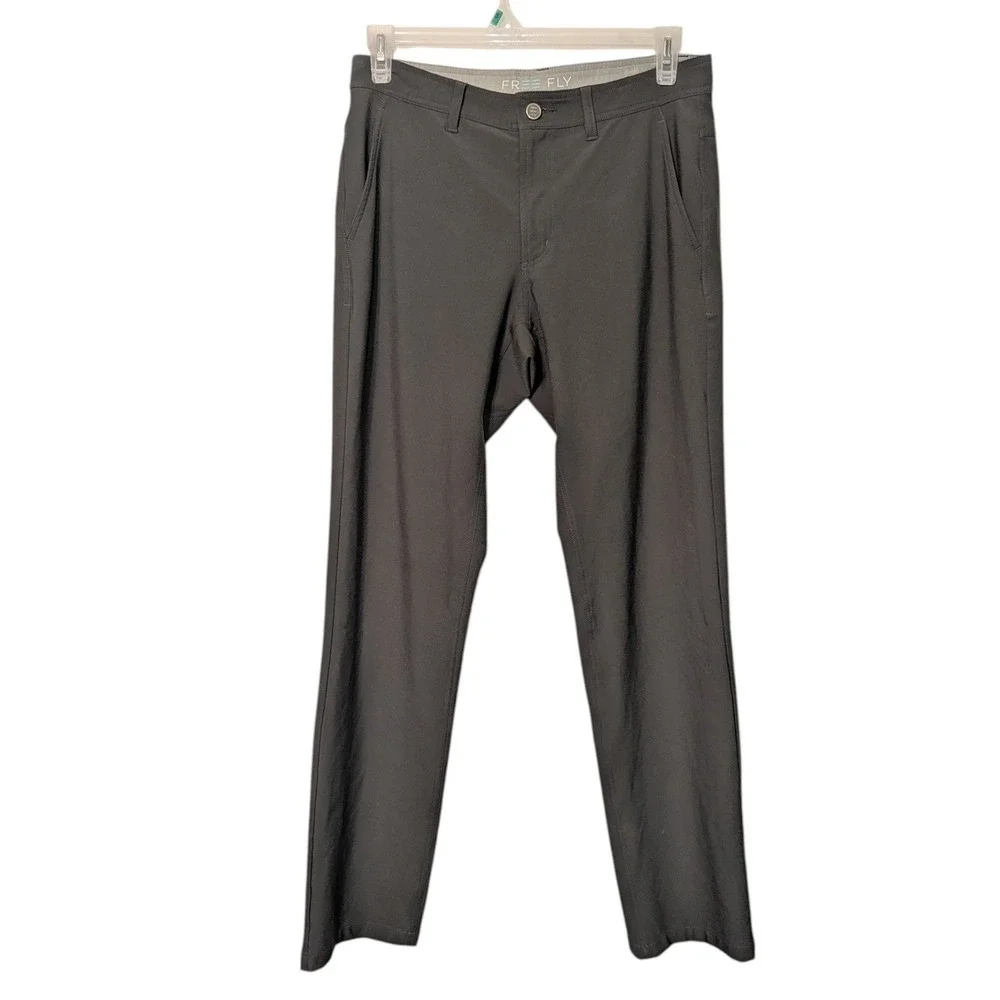 Free Fly Men Nomad Pants 32x32 Dark Olive Green Stretch Performance Trousers